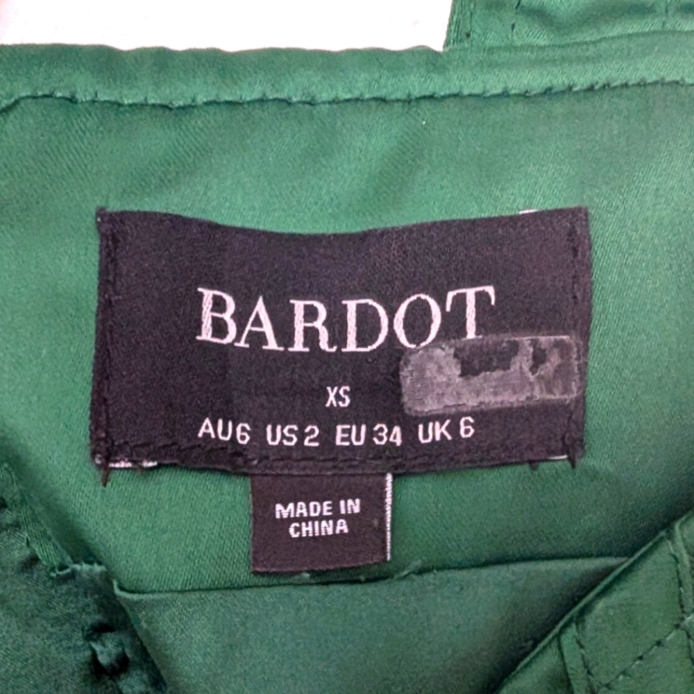 Bardot Satin Corset Bustier In Forest XS - Picture 4 of 8